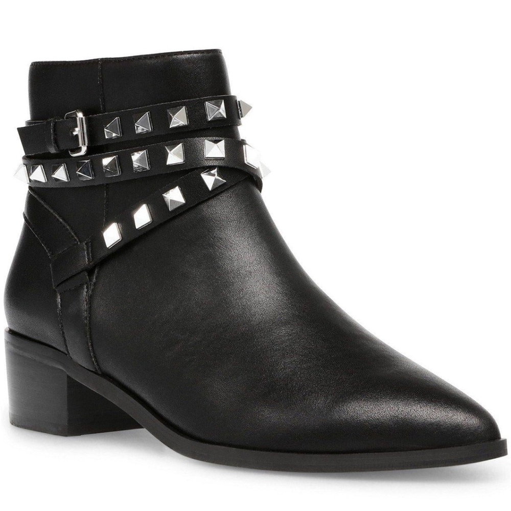 Steve Madden Women’s Besto Ankle Boot Black Silver Size 9 NWT